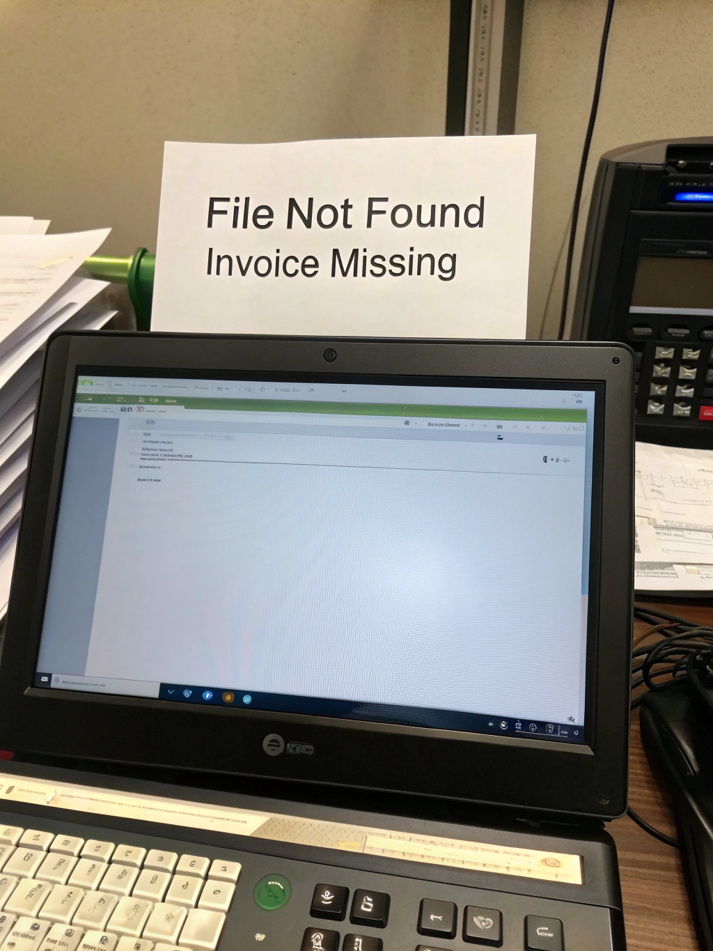 quickbooks desktop invoice missing message at the top